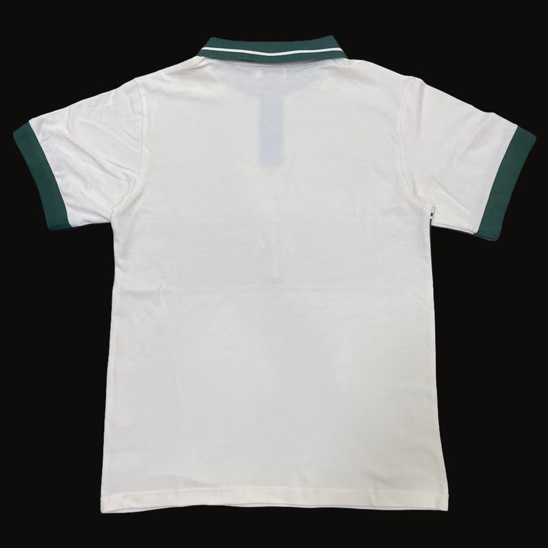 Green & Cream Striped Polo